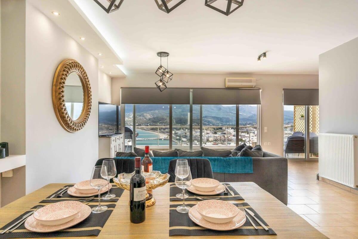 Sitia Panoramic Penthouse - Close To Sandy Beach - Private Parking 外观 照片