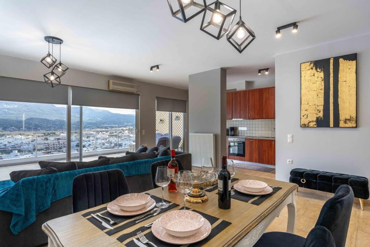 Sitia Panoramic Penthouse - Close To Sandy Beach - Private Parking 外观 照片